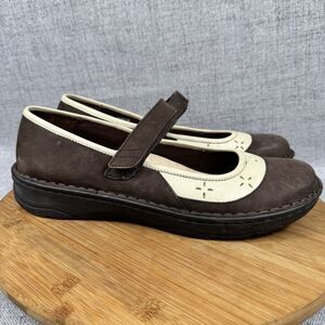 Drew Mary Jane Shoes Women's 11 M Brtan Slip On Leather Adjustable